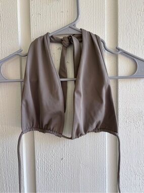 Tan Lined Taupe Bikini Set